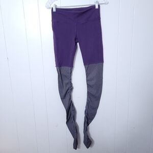 Alo Yoga Goddess Ribbed Legging  Yoga Pants Purple Gray Ballet Size S